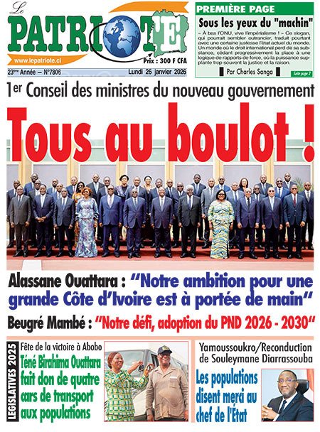 Titrologie de Le Patriote N°7806 du lundi 26 janvier 2026