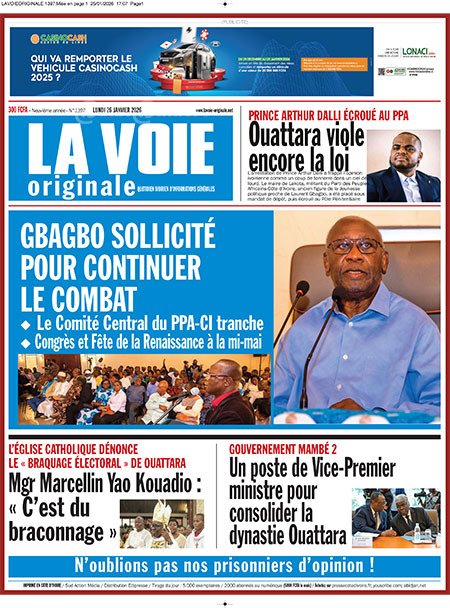 Titrologie de La Voie Originale N°1397 du lundi 26 janvier 2026